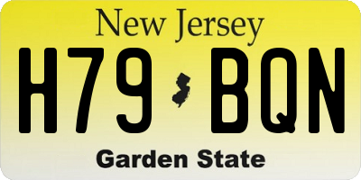 NJ license plate H79BQN