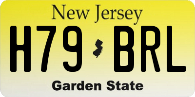 NJ license plate H79BRL