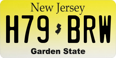 NJ license plate H79BRW