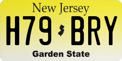 NJ license plate H79BRY