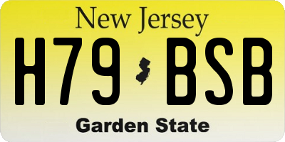 NJ license plate H79BSB