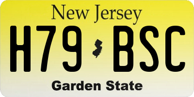 NJ license plate H79BSC