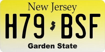 NJ license plate H79BSF