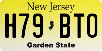 NJ license plate H79BTO