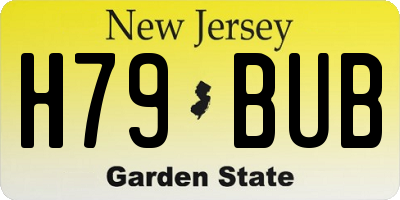 NJ license plate H79BUB