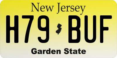 NJ license plate H79BUF