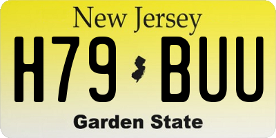 NJ license plate H79BUU