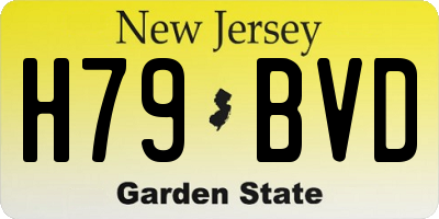 NJ license plate H79BVD