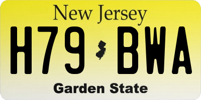 NJ license plate H79BWA