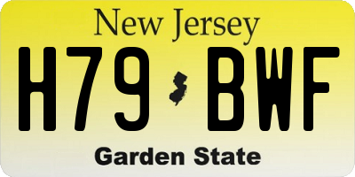 NJ license plate H79BWF