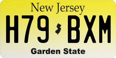 NJ license plate H79BXM
