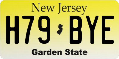 NJ license plate H79BYE