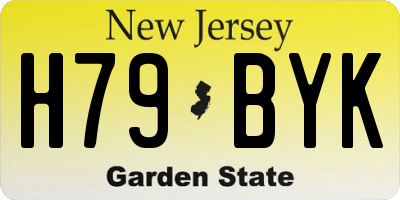 NJ license plate H79BYK