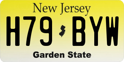 NJ license plate H79BYW