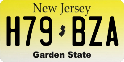 NJ license plate H79BZA