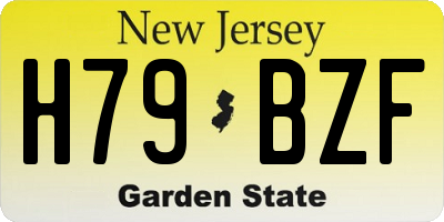 NJ license plate H79BZF