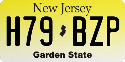 NJ license plate H79BZP