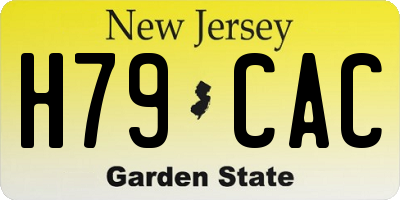 NJ license plate H79CAC