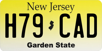 NJ license plate H79CAD