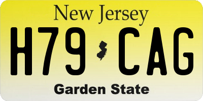 NJ license plate H79CAG
