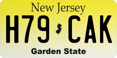 NJ license plate H79CAK