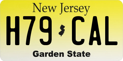NJ license plate H79CAL