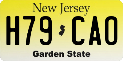 NJ license plate H79CAO
