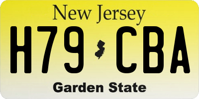 NJ license plate H79CBA