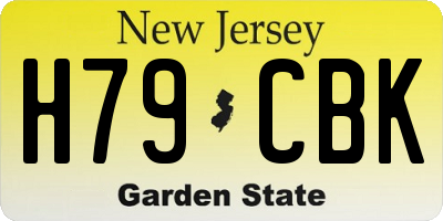 NJ license plate H79CBK