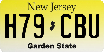 NJ license plate H79CBU