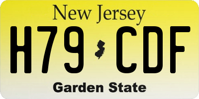 NJ license plate H79CDF