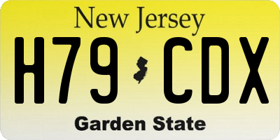 NJ license plate H79CDX