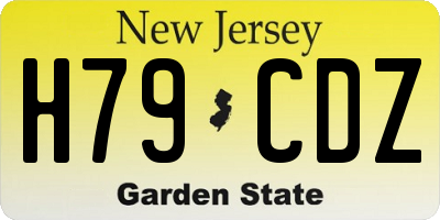 NJ license plate H79CDZ