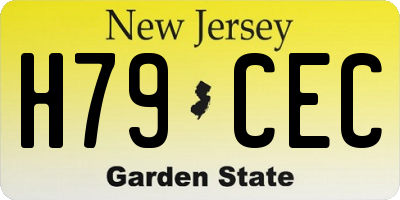 NJ license plate H79CEC
