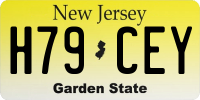 NJ license plate H79CEY