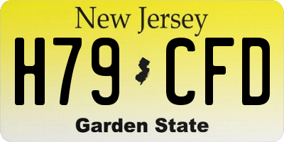 NJ license plate H79CFD