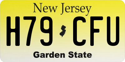 NJ license plate H79CFU