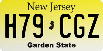 NJ license plate H79CGZ