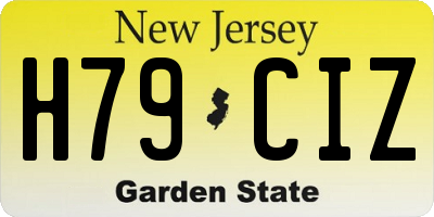 NJ license plate H79CIZ