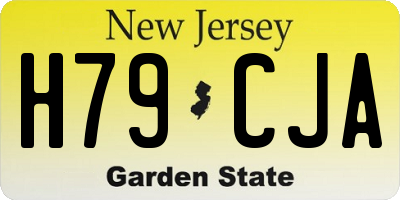 NJ license plate H79CJA