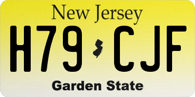 NJ license plate H79CJF