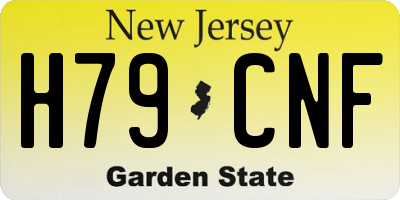 NJ license plate H79CNF