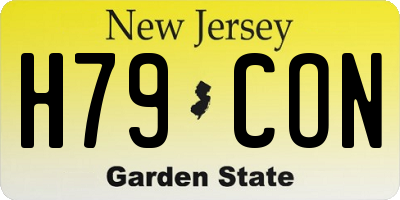 NJ license plate H79CON
