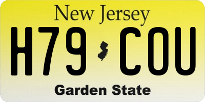 NJ license plate H79COU