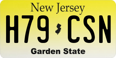 NJ license plate H79CSN