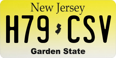 NJ license plate H79CSV
