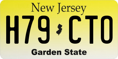 NJ license plate H79CTO