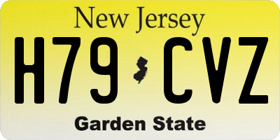 NJ license plate H79CVZ