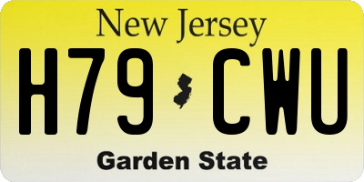 NJ license plate H79CWU