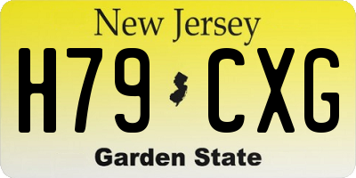 NJ license plate H79CXG